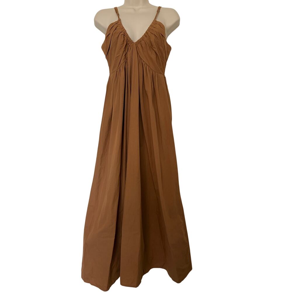 Gillia Martina Midi Slip Dress Brown Size XS Cotton Resort